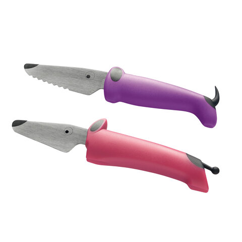 Børnekokkeknivsæt pink/lilla