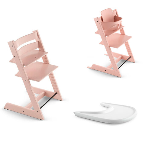 Højstol - serene pink inkl. babysæt og tray
