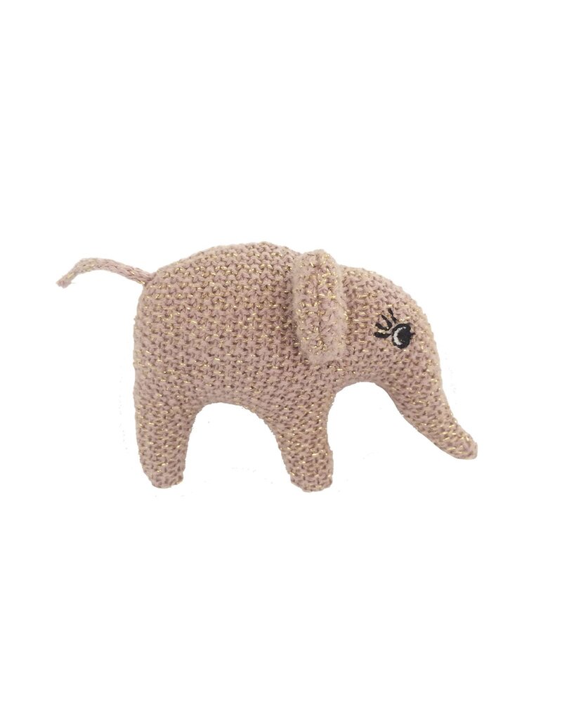 Smallstuff Håndrangle Elefant - pudder/guld