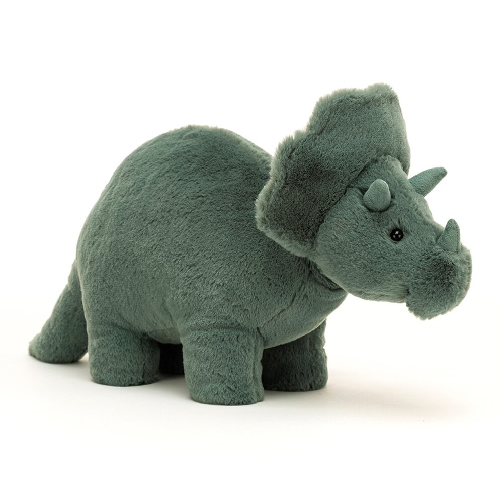 JellyCat Fossilly Triceratops, 17 cm