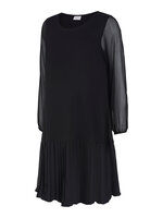 Frida l/s woven abk dress - BLACK