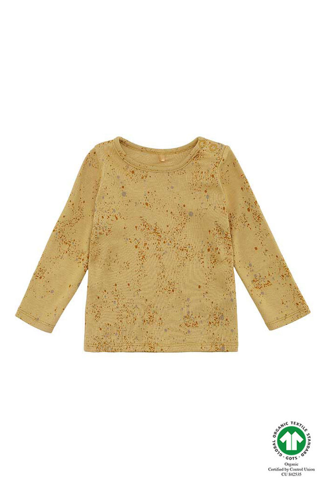 Image of Soft Gallery Baby Bella T-shirt - Fall Leaf, Mini Splash Yellow - 3 Mdr. (2a3870f5-0f08-4428-84c2-f1e00f6d167f)