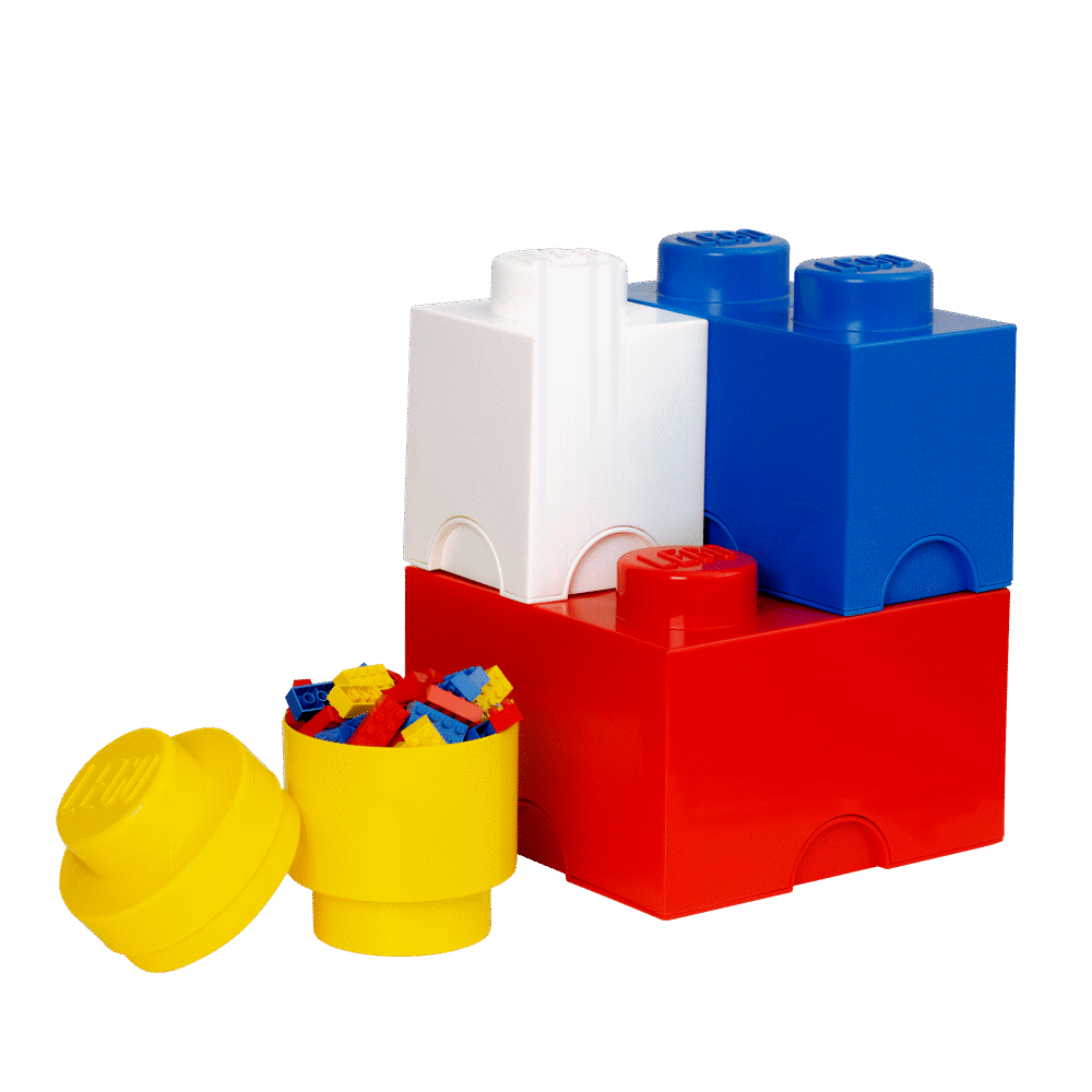 Billede af LEGO Storage Opbevaringssæt 4 Pak - Brick 1, 2, 4, rund