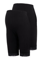 Lenna jersey lace shorts 2pak - BLACK