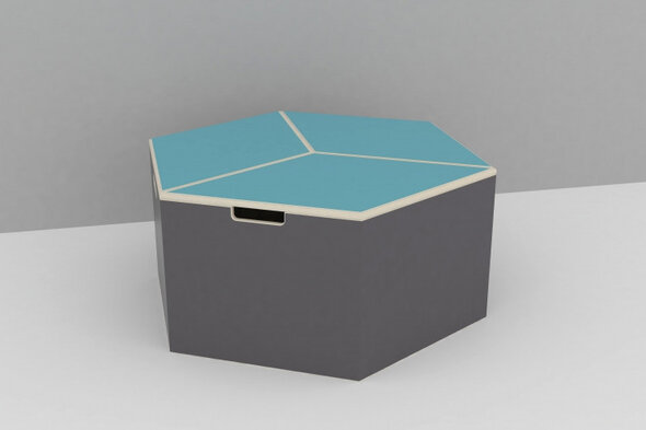 Hexa Box med turkis top