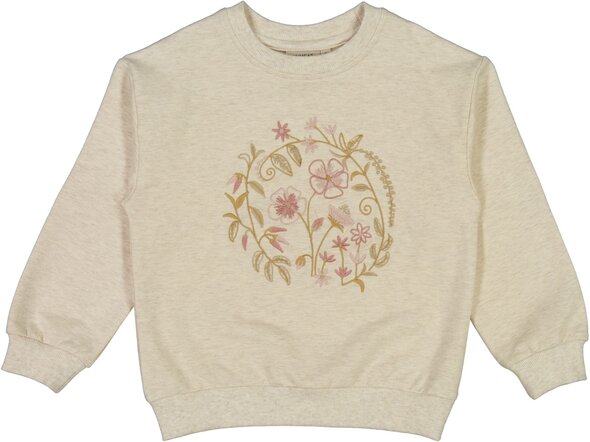 Sweatshirt broderet blomsterkrans - 3235