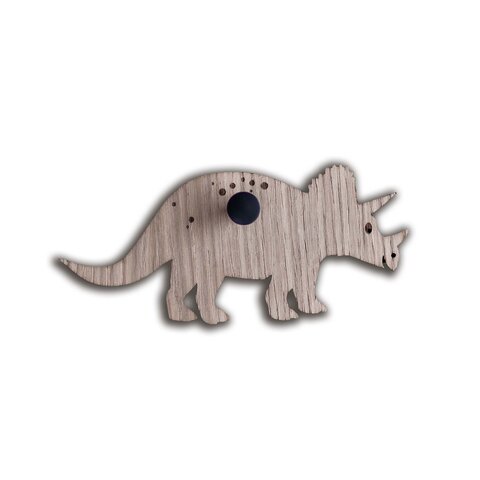 Knage Triceratops - lys eg/sort 