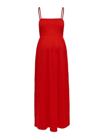 Emma s/l smock maxi kjole - FIERY RED