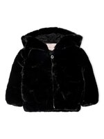 Malou faux fur hood jakke - BLACK
