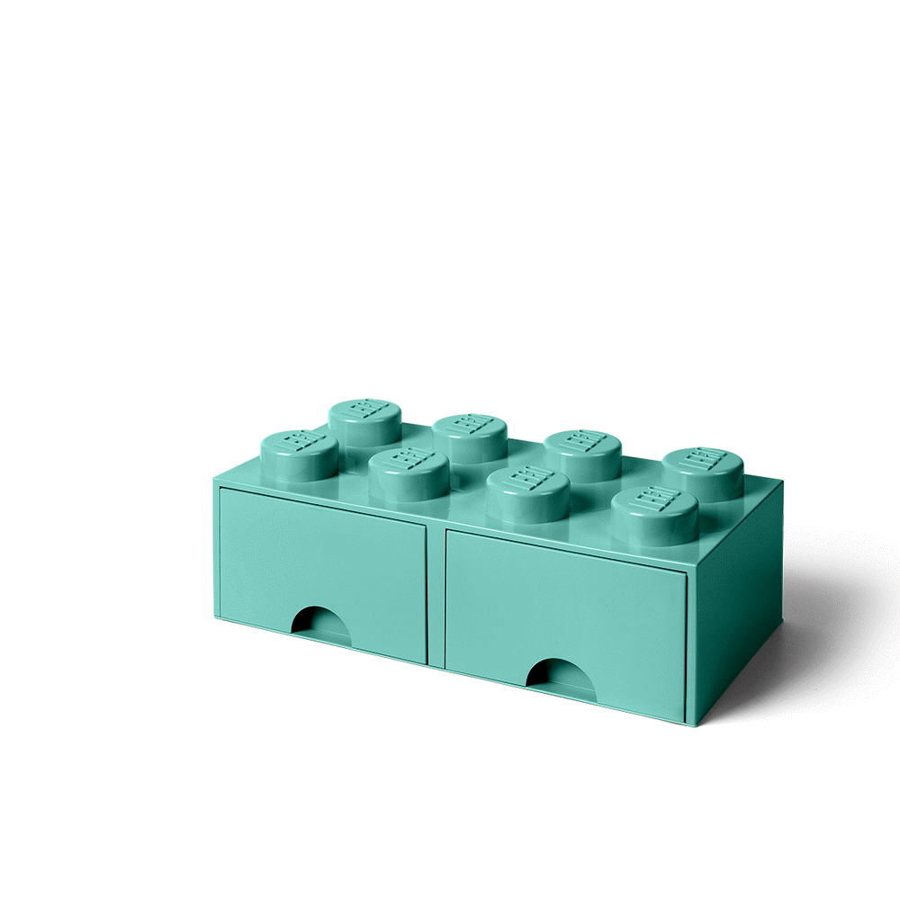 Billede af Lego Storage Opbevaringsskuffe - 8 Knopper - 50x25x18 - Aquablå - OneSize - Lego Storage Opbevaring