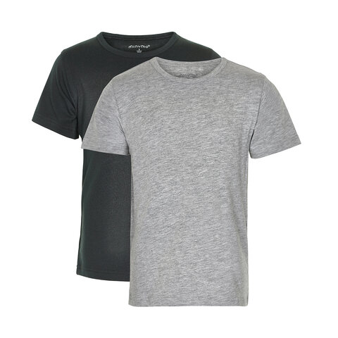 2 Pak Basic T-Shirts - 193 Anthracite Black