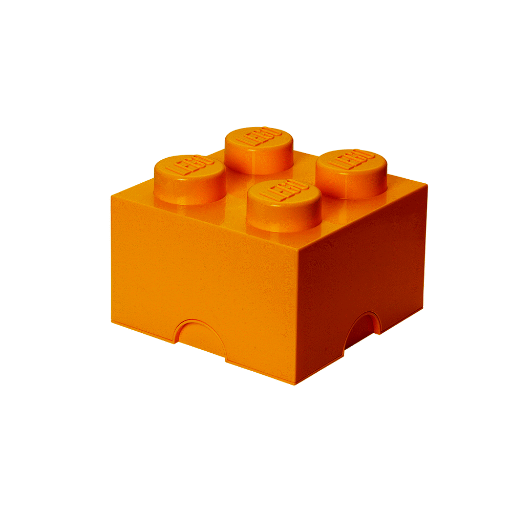 Billede af Lego Storage Opbevaringsboks - 4 Knopper - 25x25x18 - Gul - OneSize - Lego Storage Opbevaring