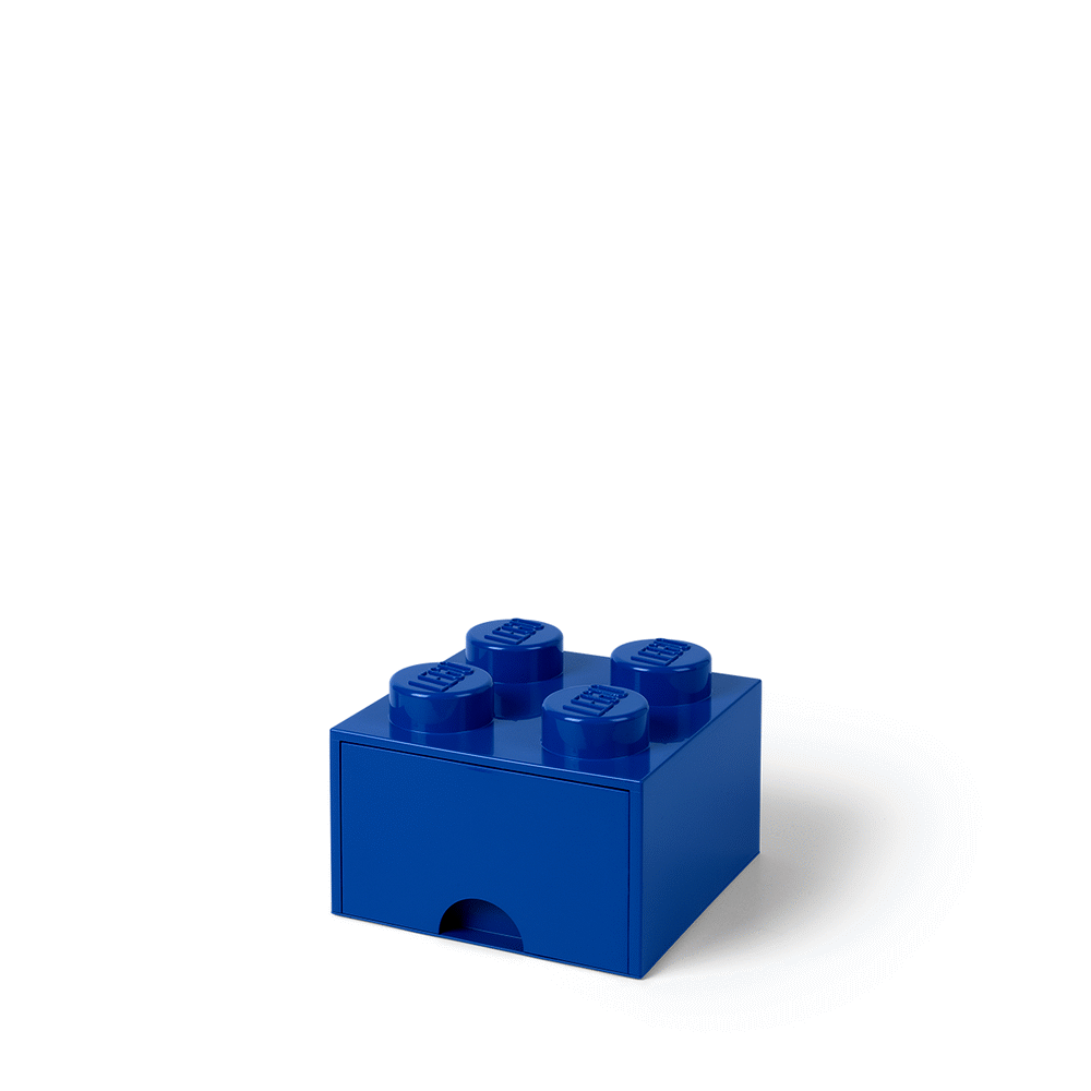 Billede af Lego Storage Opbevaringsskuffe - 4 Knopper - 25x25x18 - Blå - OneSize - Lego Storage Opbevaring