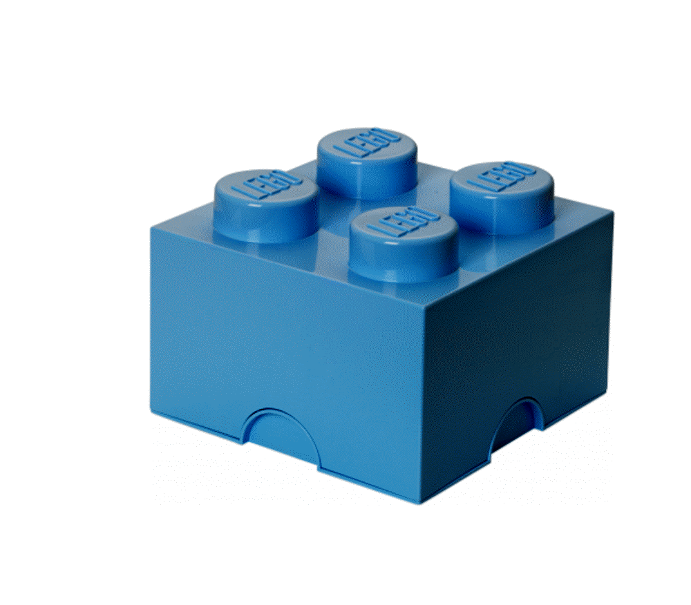 Billede af LEGO opbevaringskasse med 4 knopper - Lyseblå