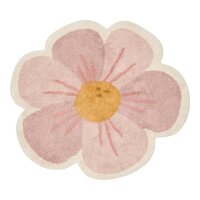 Tæppe - Blomst Mint/Pink