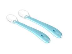 Silicone spoon - aquamarine 2-pack