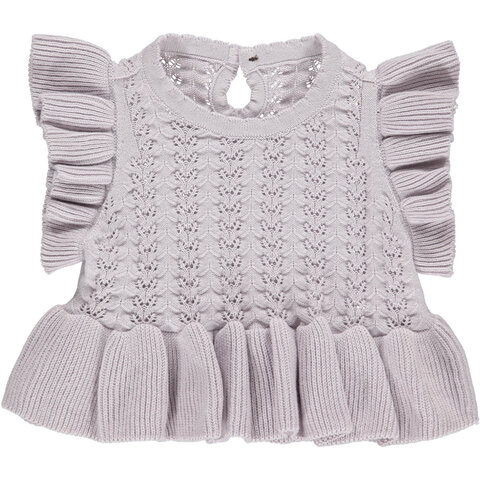 Knit needle out vest baby - Soft lilac