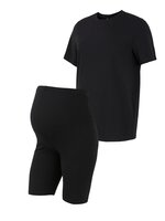 Sally solid t-shirt & shorts sæt - BLACK