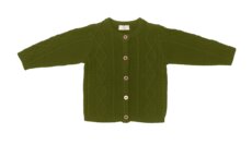 Bomuld strikket cardigan - dark green 