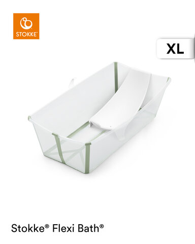 Flexi Bath XL inkl. newborn support - transparent grøn 