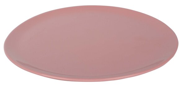 Flad tallerken plast - rosa