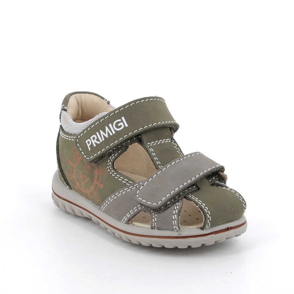 Sandal med velcro - Military green-taupe -