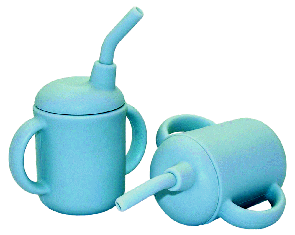 Billede af 2 stk. kop med sugerør - Blå