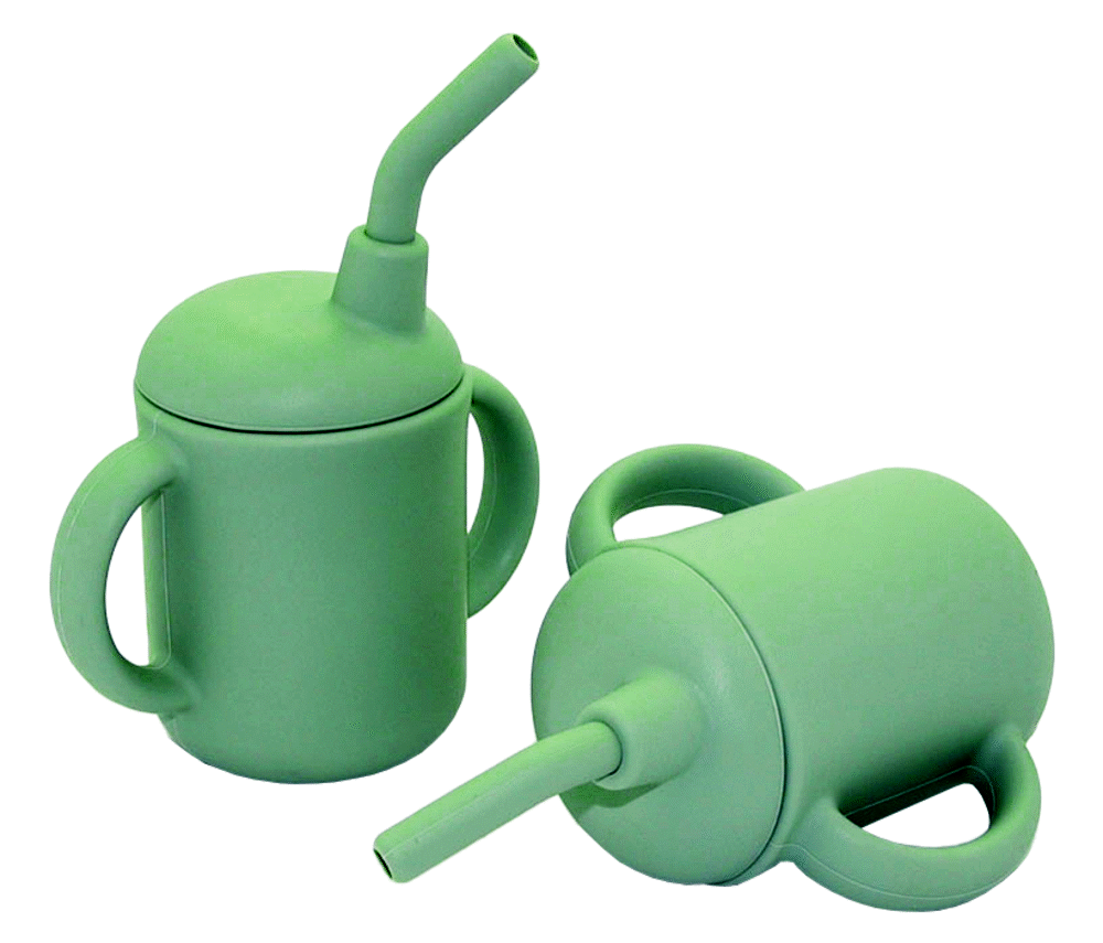 Billede af 2 stk. kop med sugerør - Grøn