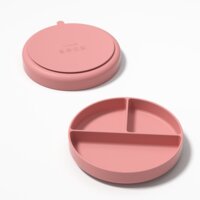 Silicone plate with suction, coral