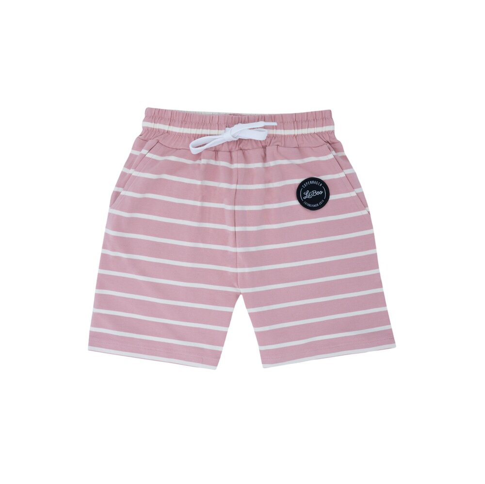 Stripes shorts - ROSA/HVID - 122